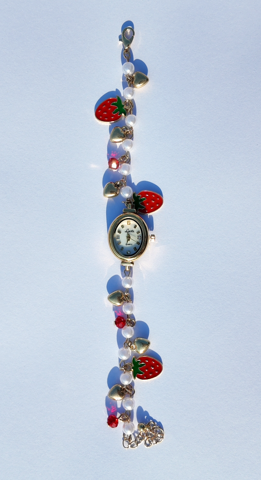 Strawberry Pearl Charm Watch