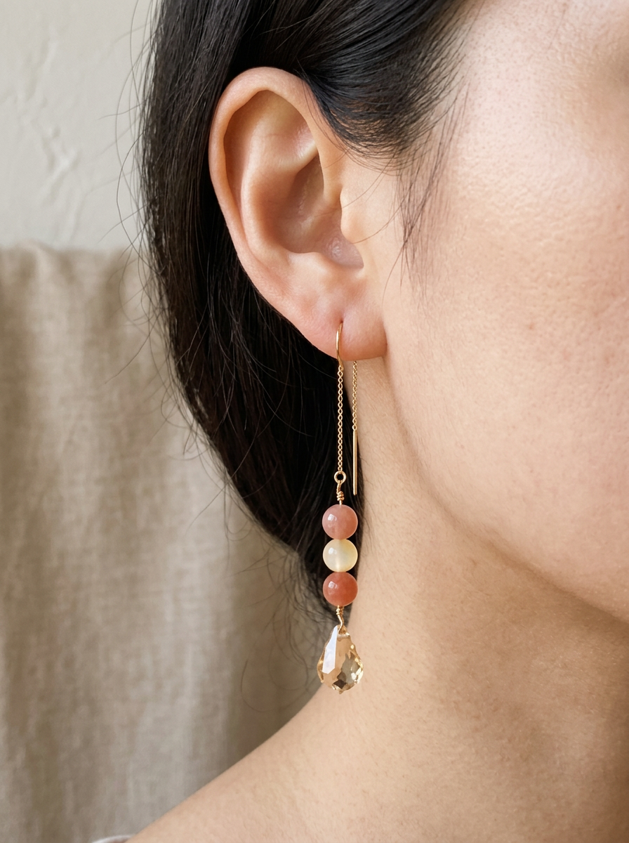 Rose Quarts Earring for Elegant Everyday Style