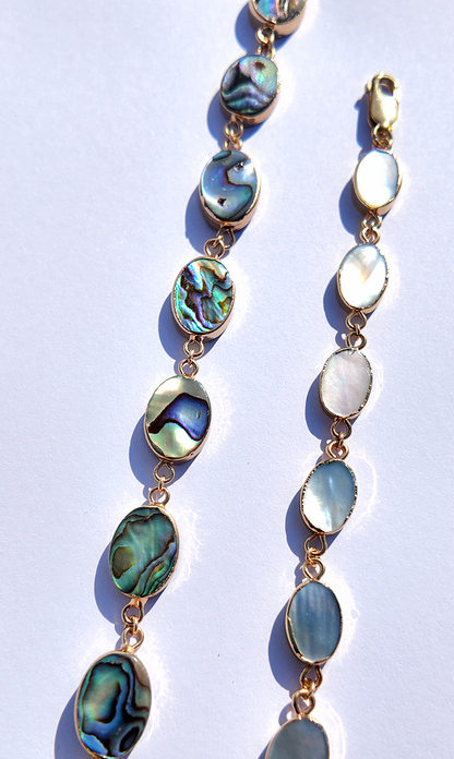 Natural Oval Mother Of Pearl Bracelet