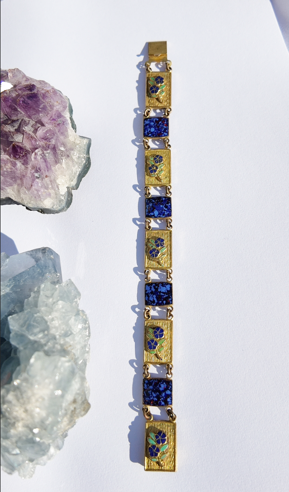 Vintage Lapis Mosaic Bracelet
