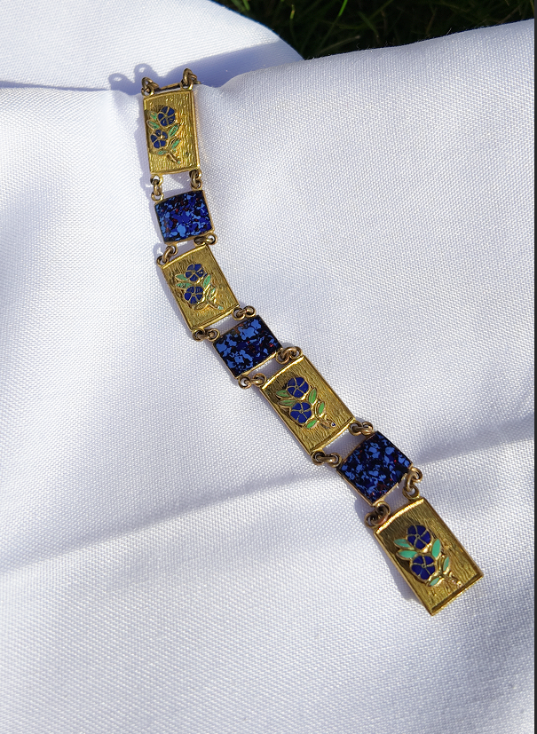 Vintage Lapis Mosaic Bracelet