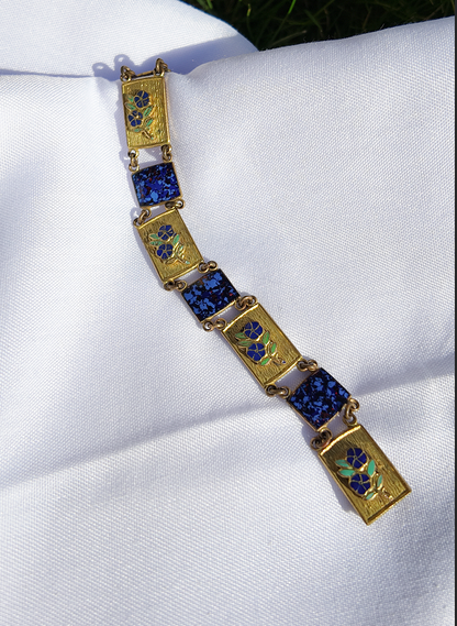 Vintage Lapis Mosaic Bracelet