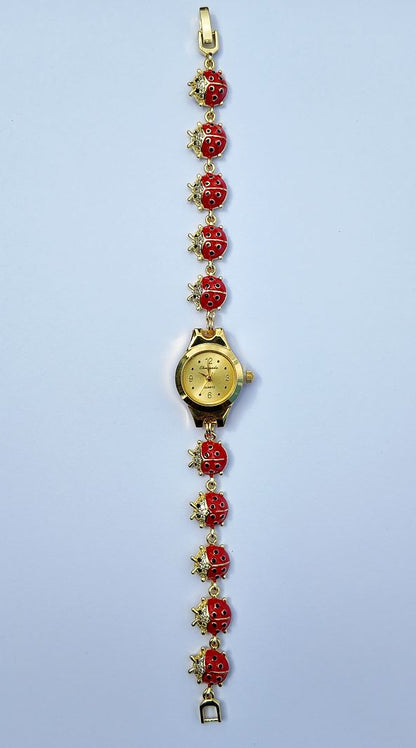 Golden Head Ladybug Watch