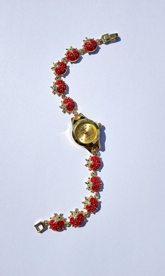 Golden Head Ladybug Watch