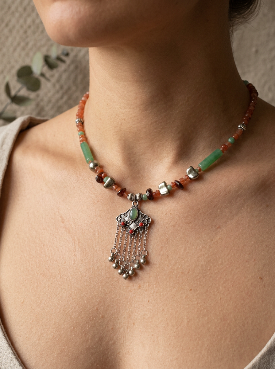 Bohemian beaded necklace