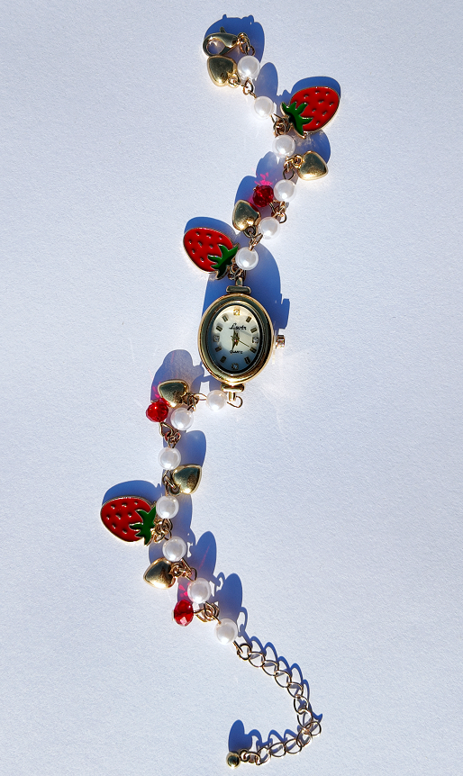 Strawberry Pearl Charm Watch